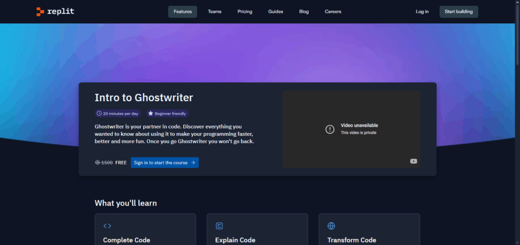 Replit with Ghostwriter