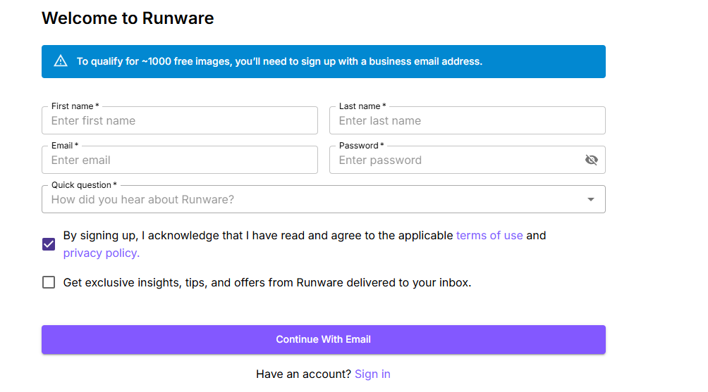 Set Up a New Account