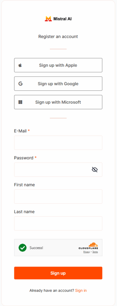 Create an account