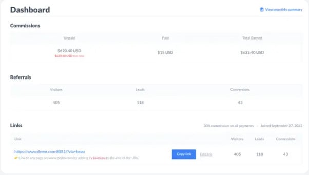 Affiliate Dashboard