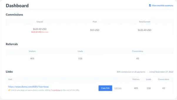 Affiliate Dashboard