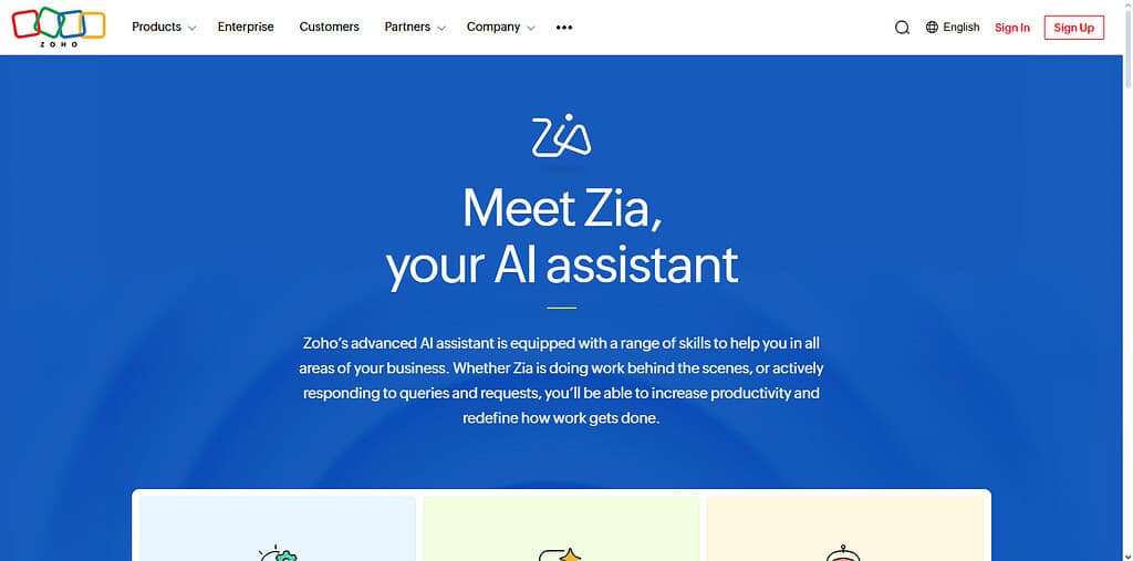 Zoho One + Zia