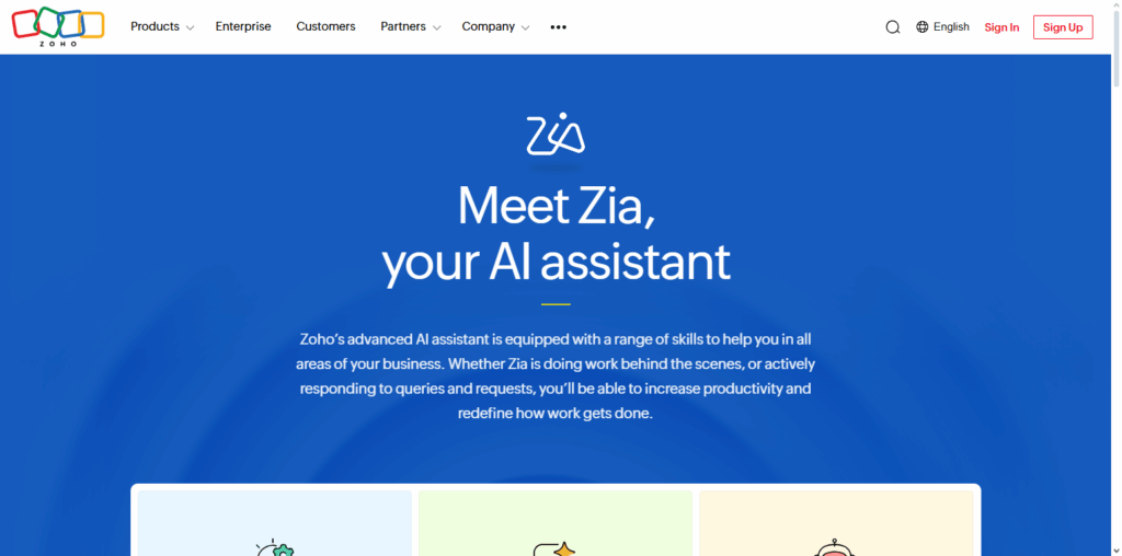 Zoho One + Zia