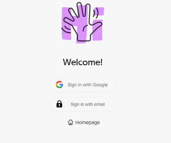 Select a Signup Method