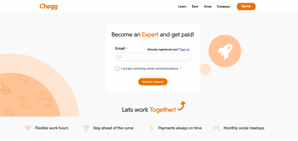 Sign Up on Chegg India