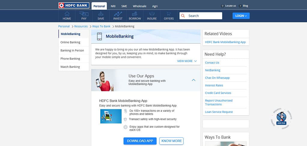 HDFC Bank MobileBanking.”