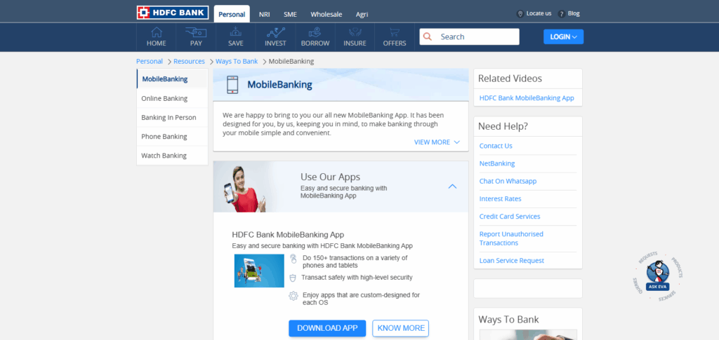 HDFC Bank MobileBanking.”