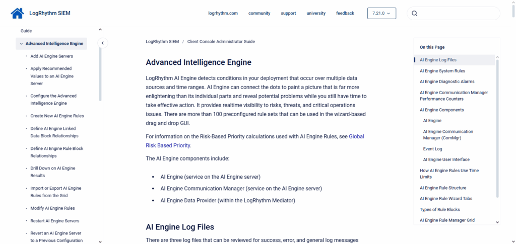 LogRhythm AI Engine