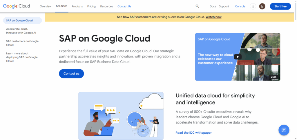 Google Cloud × SAP