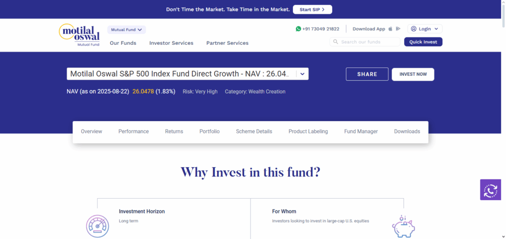 Motilal Oswal S&P 500 Index Fund