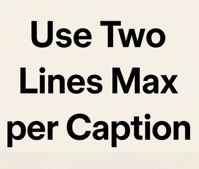 Use Two Lines Max per Caption