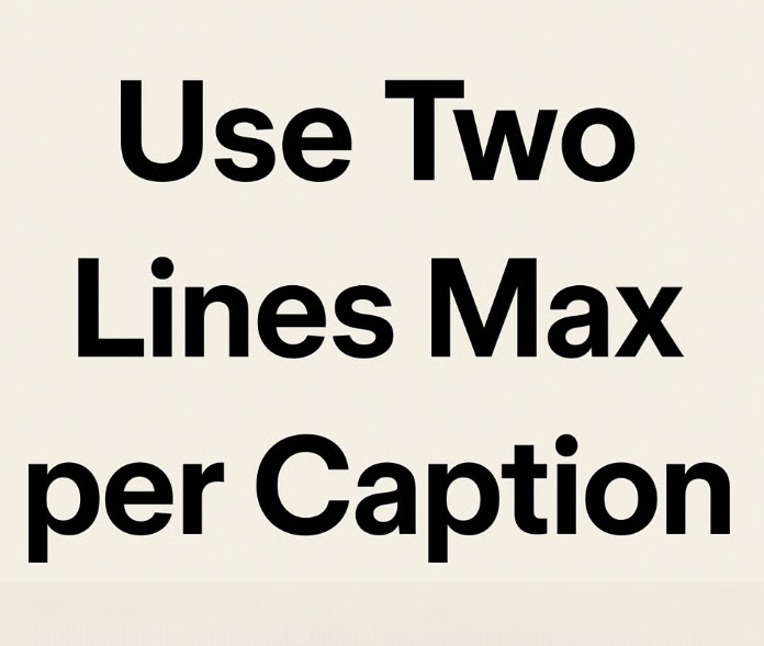 Use Two Lines Max per Caption