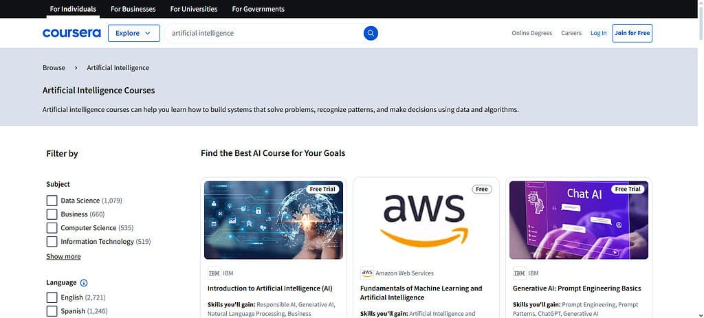 Coursera AI Courses
