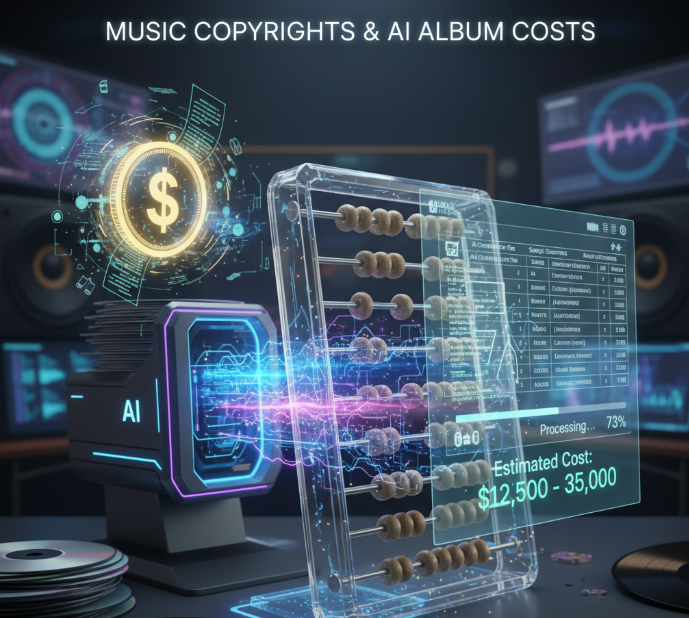 Cost for Music Copyrights in an Album Using AI