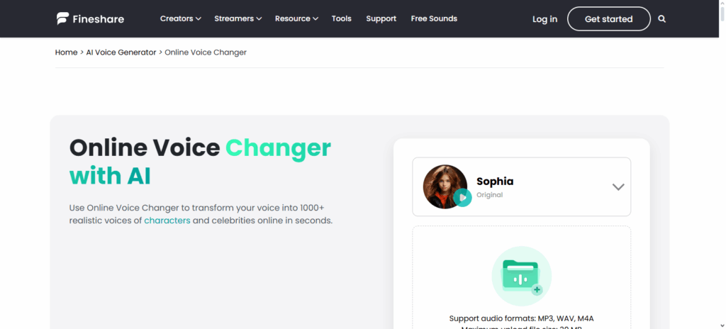 FineShare Online Voice Changer
