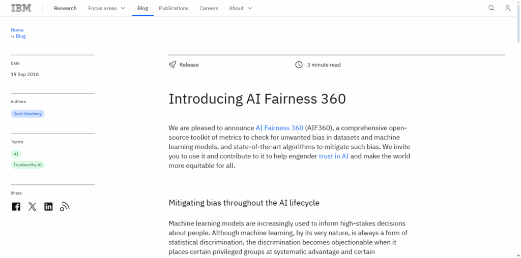  IBM AI Fairness 360