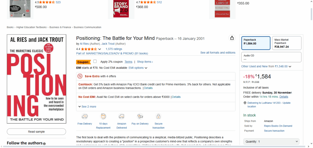 Positioning: The Battle for Your Mind – Al Ries & Jack Trout