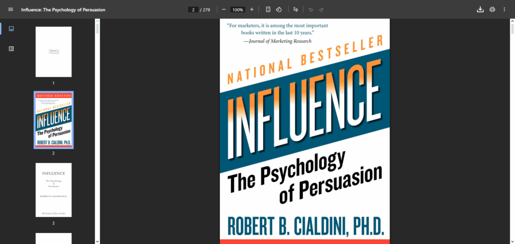 Influence: The Psychology of Persuasion – Robert Cialdini