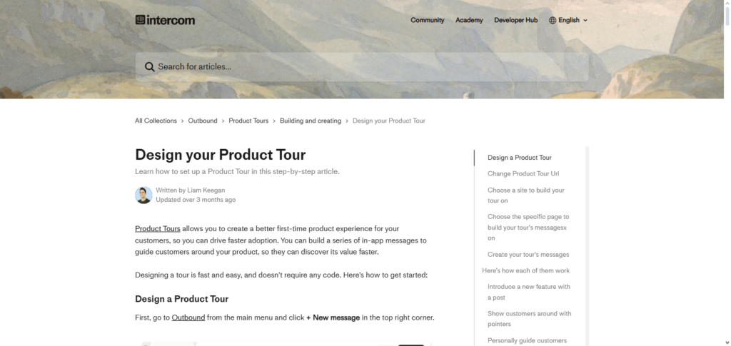 Intercom Product Tours