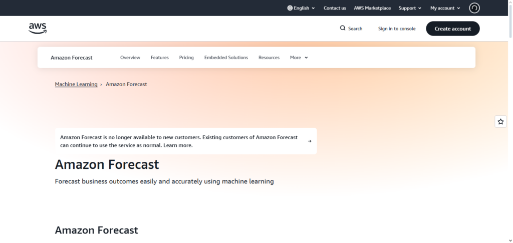 Amazon Forecast (AWS)