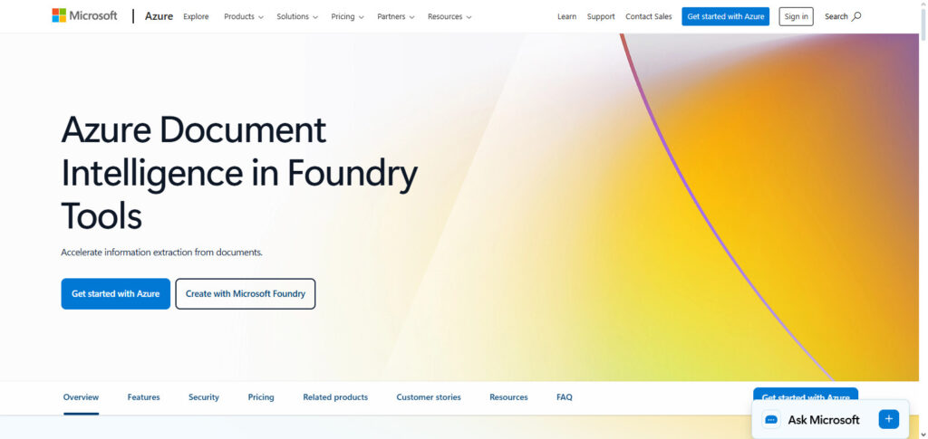 Microsoft Azure Form Recognizer