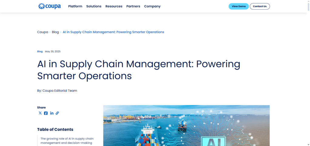 Coupa Supply Chain AI