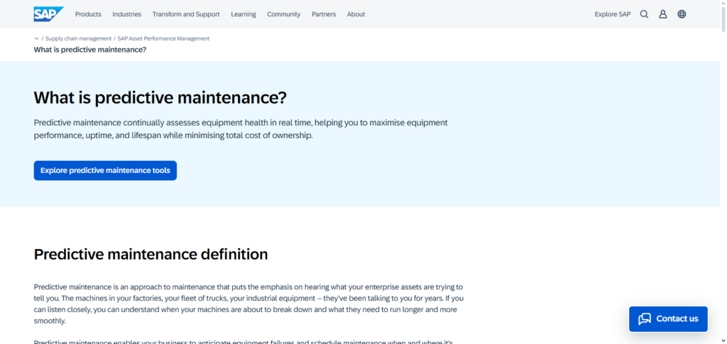 SAP Predictive Maintenance and Service