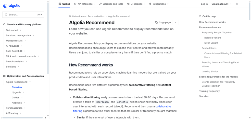Algolia Recommend
