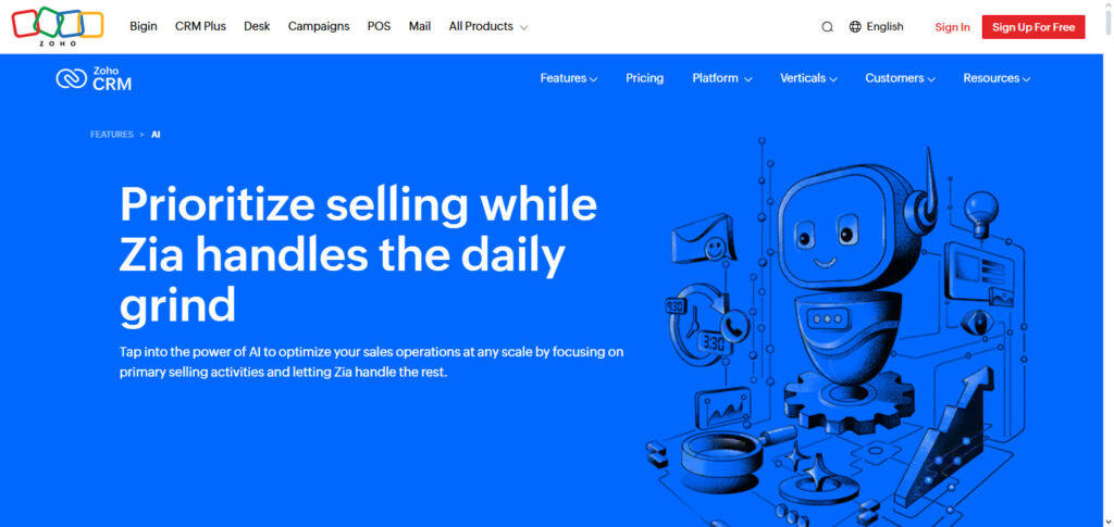 Zoho CRM + Zia AI