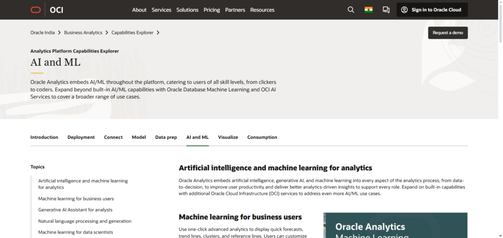 Oracle Analytics Cloud + AI