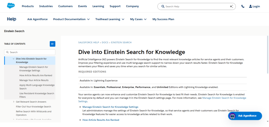 Salesforce Einstein Knowledge