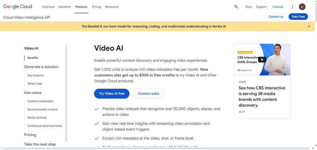 Video Intelligence API
