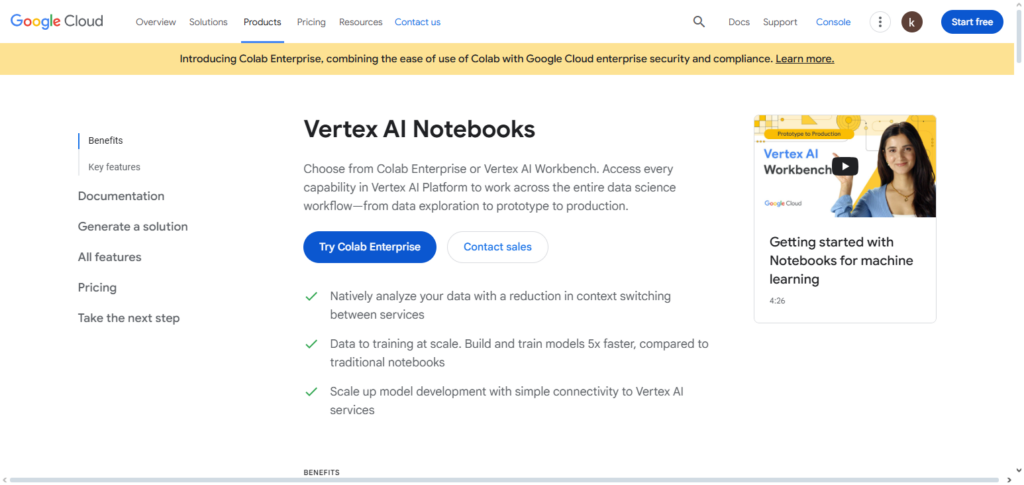 Vertex AI Workbench (basic tier)