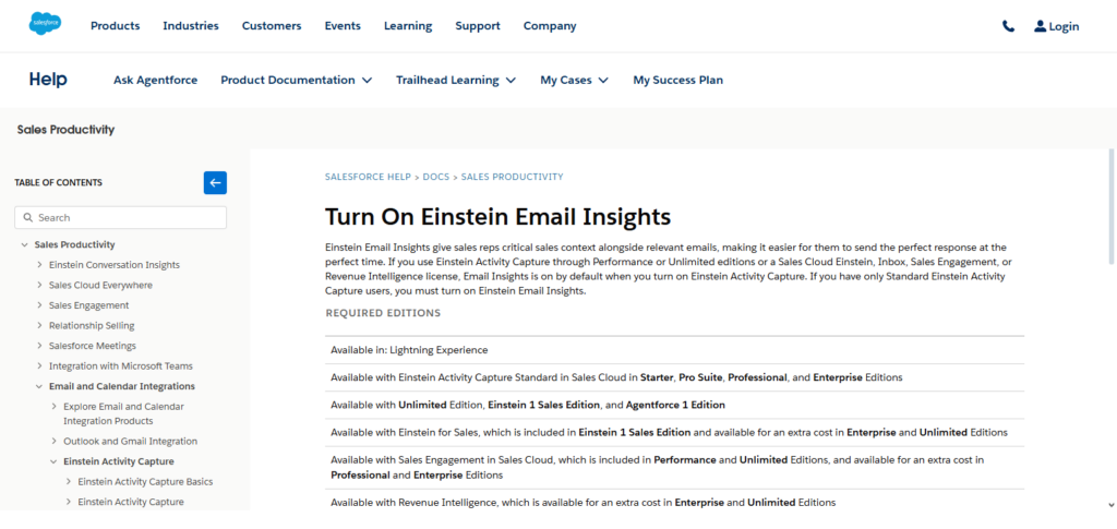 Salesforce Einstein Email Insights
