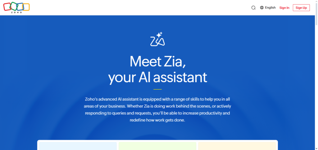 Zoho Mail Zia AI