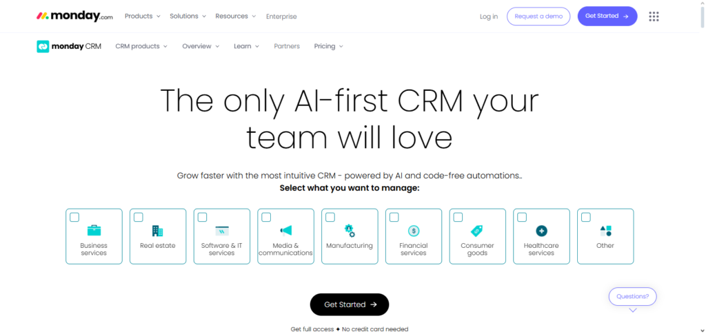 Monday Sales CRM + AI