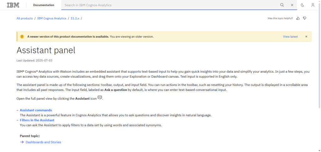IBM Cognos Analytics + Watson AI