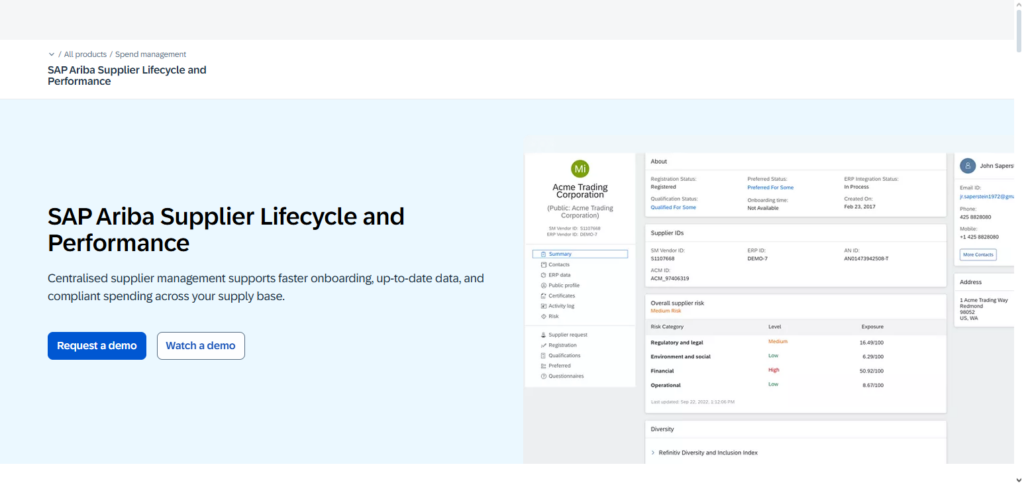 SAP Ariba Supplier Lifecycle