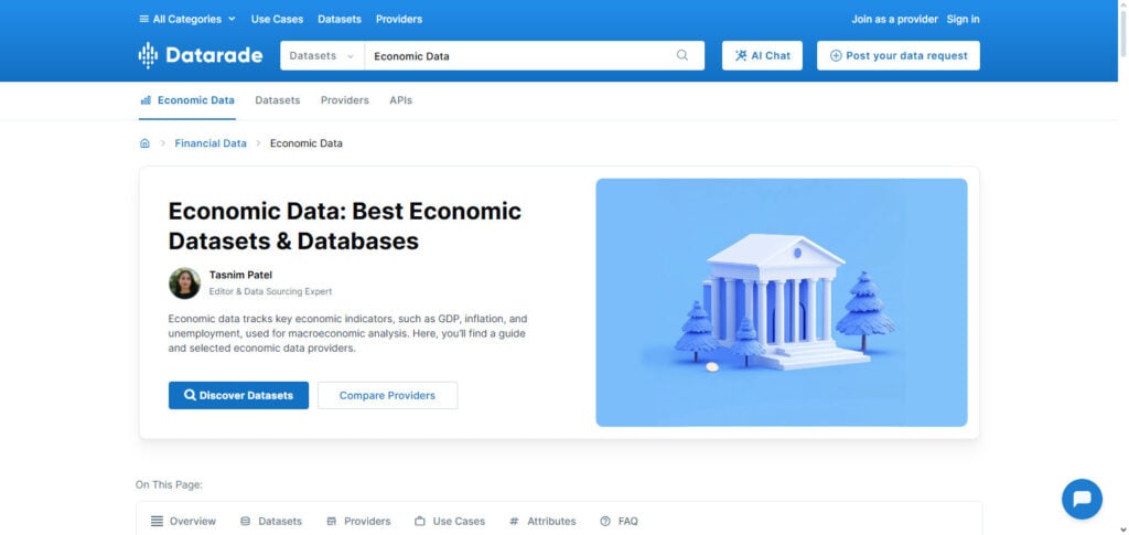 Datarade Economic Data Hub
