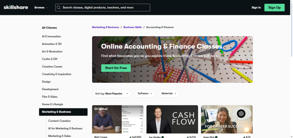 Skillshare (Finance Classes)