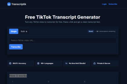 Transcriptik: Accurate & Fast Transcription Made Easy