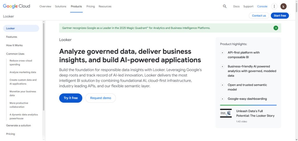 Google Looker (with Vertex AI)