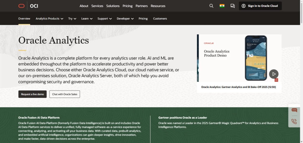 Oracle Analytics Cloud AI