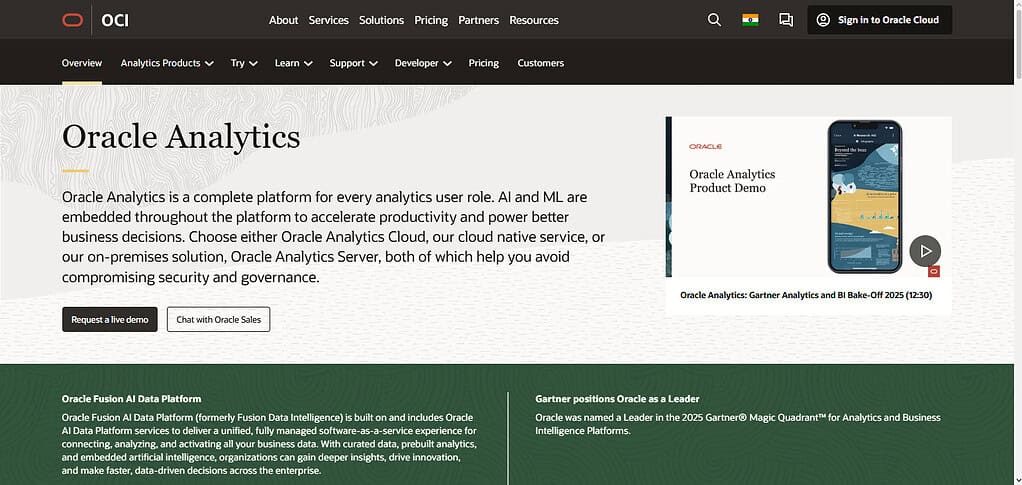 Oracle Analytics Cloud AI