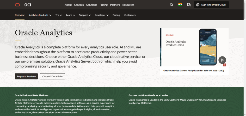 Oracle Analytics Cloud AI