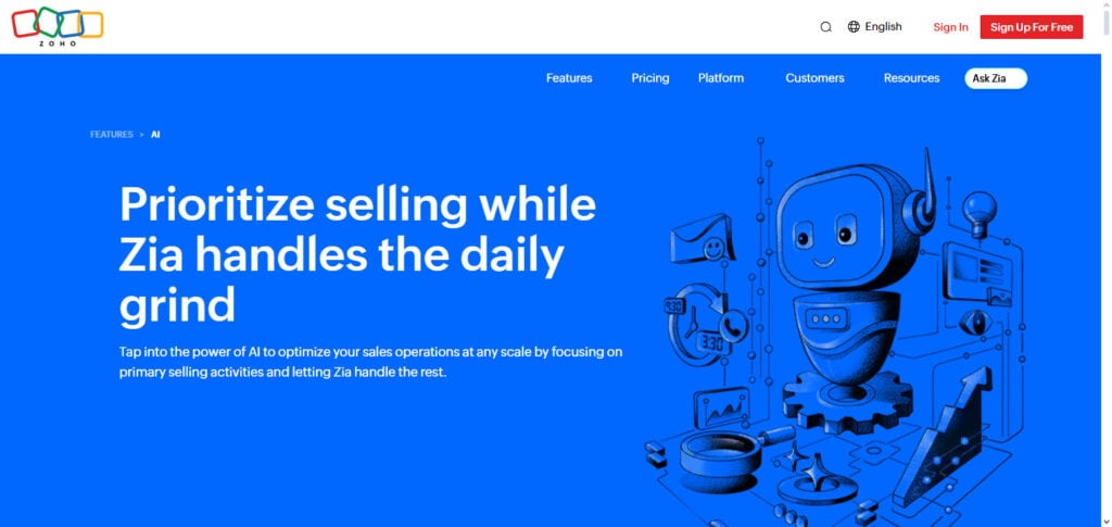 Zoho CRM Zia AI