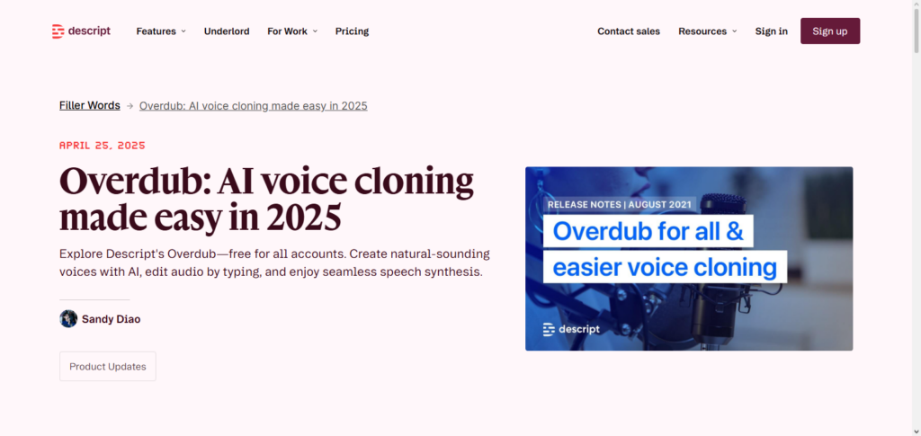 Descript Overdub