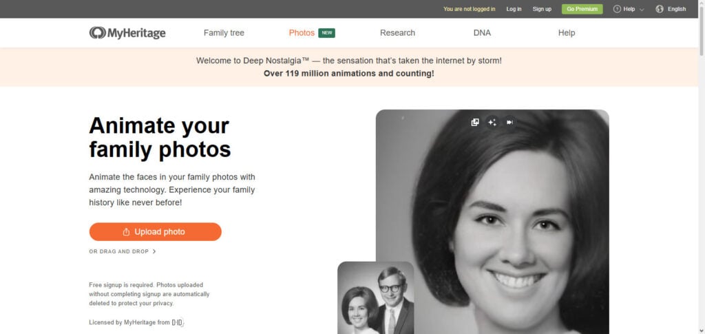 Deep Nostalgia (MyHeritage)