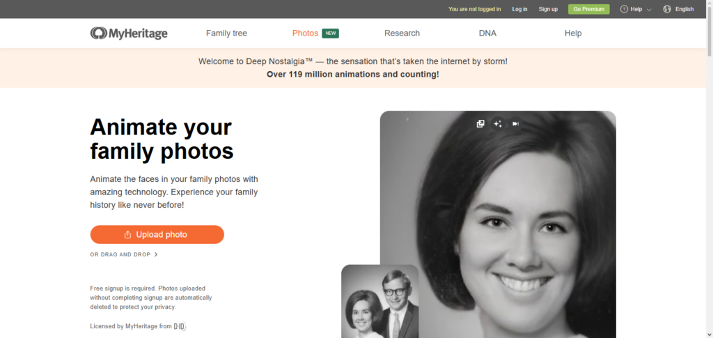 Deep Nostalgia (MyHeritage)
