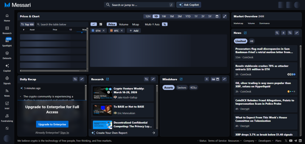 Messari AI Risk Dashboard